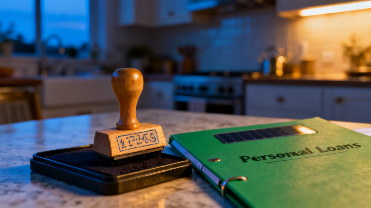 green personal loans solar folder beside a coupon book