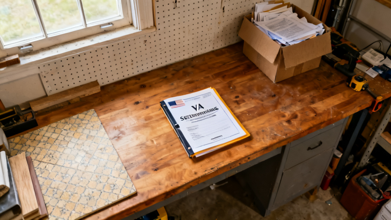 Comprehensive Guide VA Settlement scene at a garage workbench