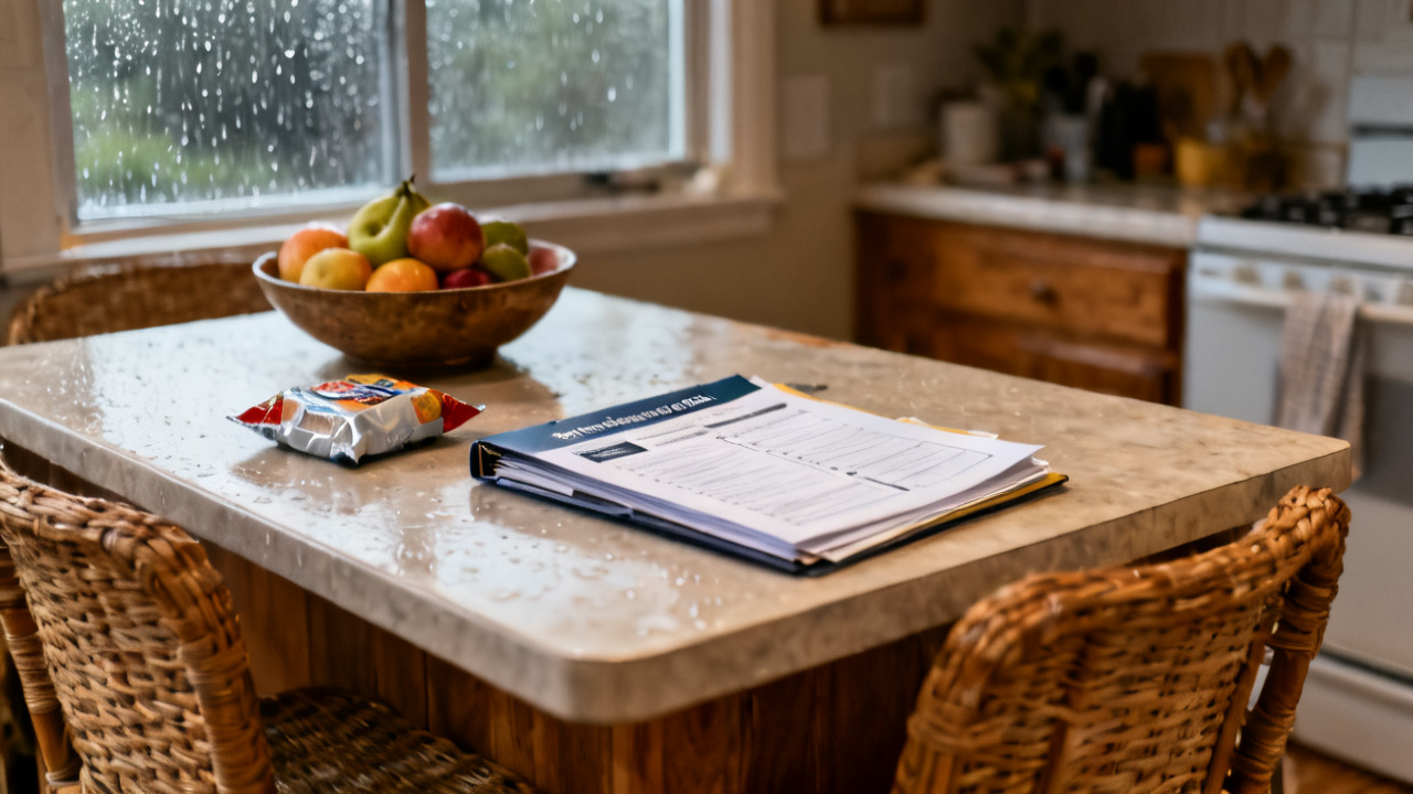 comprehensive guide folder on a garage workbench