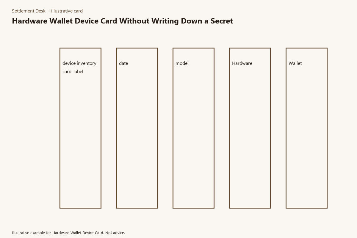 Diagram of hardware wallet device card folder fields